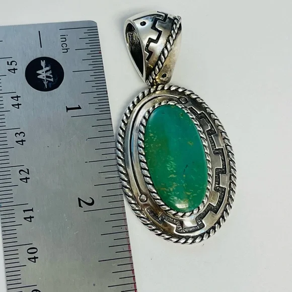 Carolyn Pollack Sterling Silver Turquoise Pendant. - Picture 5 of 6